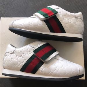 Gucci white leather shoes for toddler